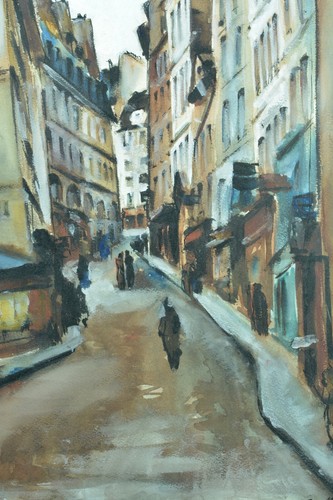Tableau ancien vue rue - rue, 5e