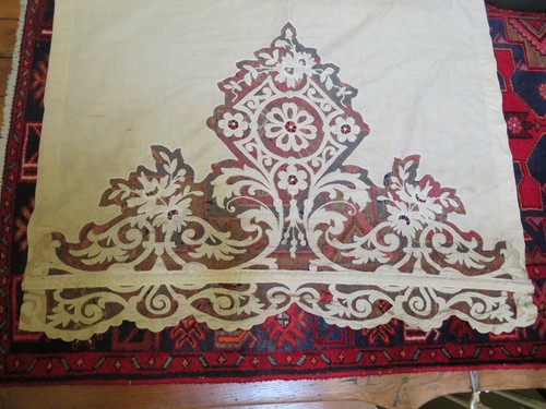 Rideau ancien lin broderie - rideau,