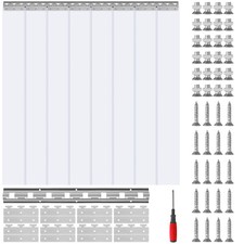 VEVOR Rideau de Porte Lanière PVC Bande à Lamelles en Plastique 122x213,4 cm
