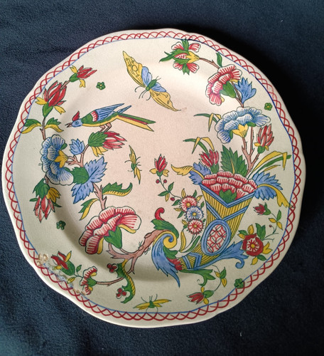 Assiette ancienne faïence - ancienne, en