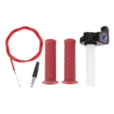 Poignées Moto Anti-Dérapant Caoutchouc pour Scooter Vélo ATV Rouge 22-24mm 1 Set