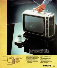  Advertising 0522 1975 Philips Portable TV Nice Technique
