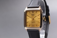 [Near Mint / NEW Belt] SEIKO Dolce 5931-5260 Vintage Gold Dial Mens Quartz Watch