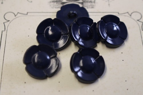 Bouton vintage fleur bleu - ,