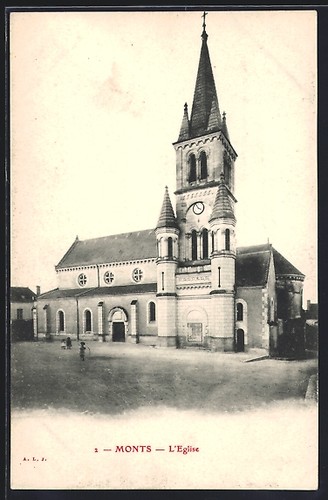 Cpa monts eglise avec - cpa, l´eglise