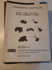 manuel d utilisation de tondeuse autoportée ROPER LT120BR en anglais