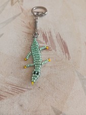 Porte‑clé lézard perles