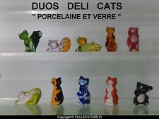 SERIE COMPLETE DE FEVES DUO DELI CATS - PORCELAINE ET VERRE - LES CHATS