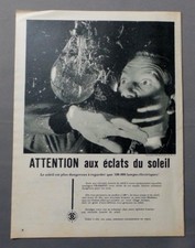 ANTIQUE ADVERT CLIPPING ADVERTISING ADVERTISING 250917 / SUNGLASSES ATTENTION AUX 