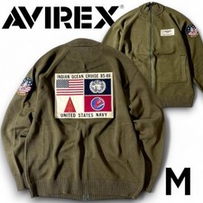 Avirex Top Gun Cotton Knit Blouson Jacket M Olive Mint Unused