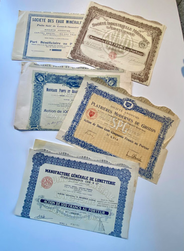 Lot actions titres anciens - lot,