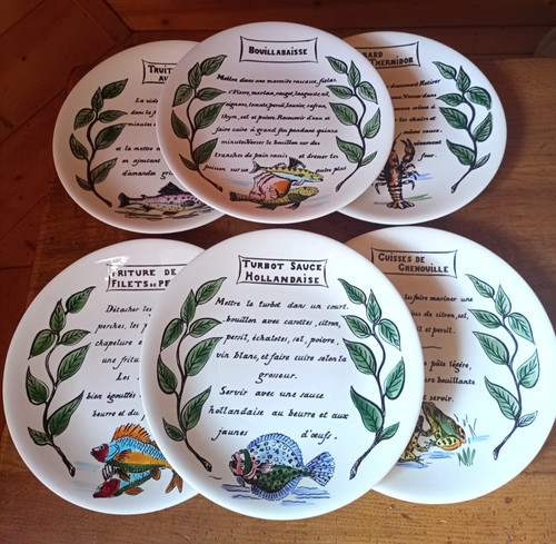 Assiettes poisson en - 6,