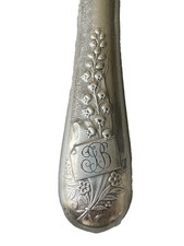 ERCUIS 7 Couteaux ART NOUVEAU MUGUET Chiffré J. B. métal argenté Jugendstil