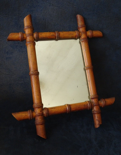 Ancien miroir design bois - miroir,