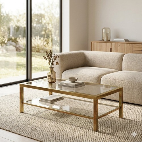 Table basse vintage métal - table,