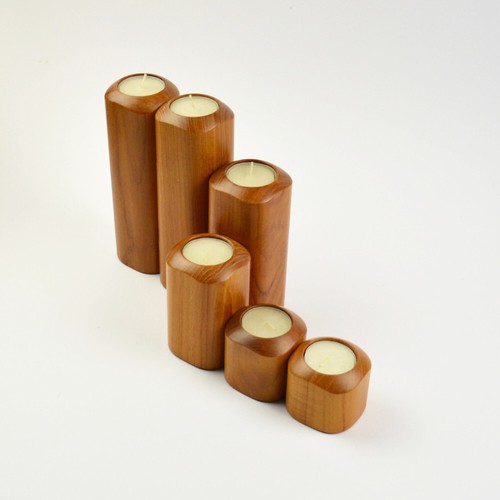 Porte bougies teck pour - en,