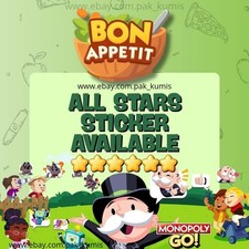Monopoly_ Stickers_Card_Go⚡BON APPETIT⚡1-6STARS⚡ TRUSTED SELLER⚡ NEW ALBUM