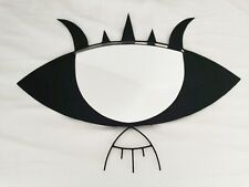 Atypical Welded Lacquered Metal Eye and Fish Sculpture Mirror