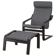 IKEA POÄNG Rocking Chair with Ottoman, Fully Assembled