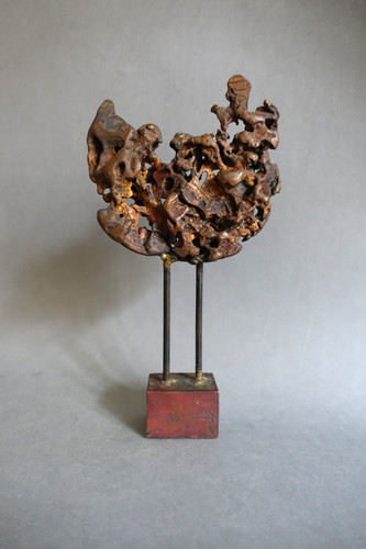 Sculpture brutaliste bronze - sculpture,