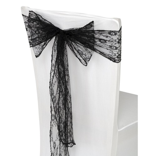 Noir dentelle chaise écharpe - dentelle,