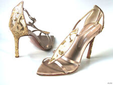 new dressy LES TROPEZIENNES gold T-strap heels shoes 40 US 10