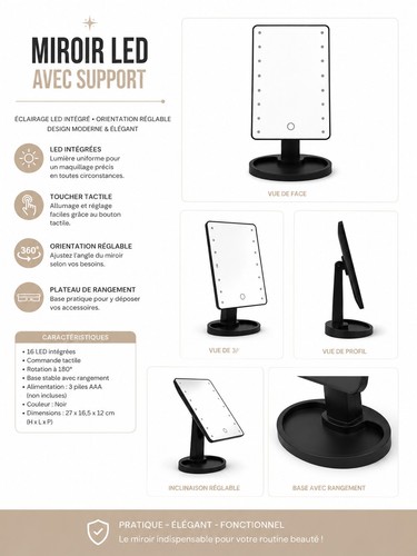 Miroir maquillage laid - miroir, de