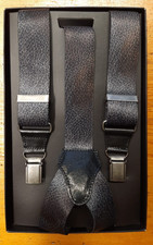 Bretelle imprimée effet cuir noir 36 mm avec cuir - 100 % Made in Italy