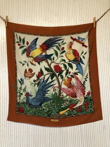 Foulard carré soie 90cm - de,