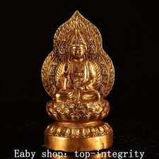 7" Tibet Bouddhisme cuivre or