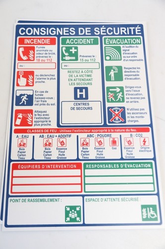 Neuf plaque consignes - :,