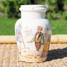 Antique Lunéville earthenware mustard pot model painting / Felix Potin