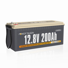 Power Queen Batterie Lithium12V 200Ah Batterie LiFePO4 avec BMS 100A Pour Marine