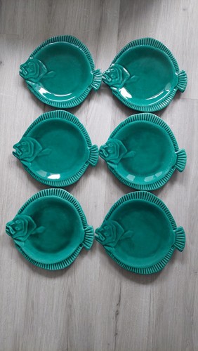 Assiettes poisson barbotine - poisson,