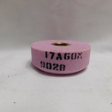 Tyrolit 2-3/4" x 1" with 11/16" -16 Threaded Brass Insert Grinding Wheel Pink
