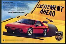 1984 Pontiac Fiero red car photo introductory vintage print ad