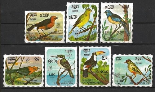 Animaux oiseaux kampuchea 1985 - animaux,