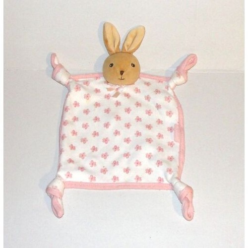 Doudou lapin blanc motifs - doudou,
