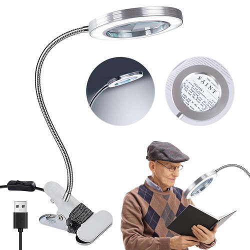 Lampe loupe avec pince usb - loupe,