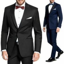 Robe noire smoking homme bleu robe élégante slim fit cérémonie de couture...