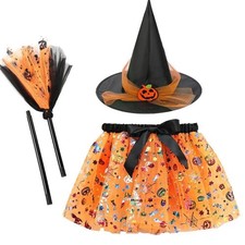 Costumes dHalloween pour enfants  chapeau de sorcière et balai magique, costu...