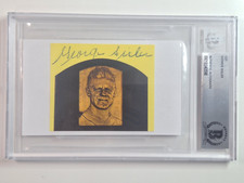 GEORGE SISLER ST. LOUIS BROWNS SIGNED AUTO ON CUT HOF PLAQUE BECKETT CERT#0598