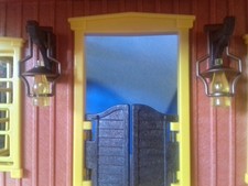 Playmobil Western *2 yellow lantern pewter lids for /ranch/saloon/home