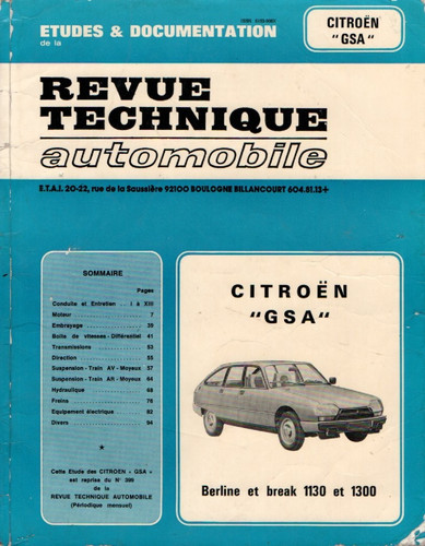 Revue technique automobile - revue,