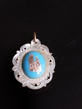 pendentif ( reliquaire ?) Vierge et Sainte Anne verre nzcre argent 19 ème siècle