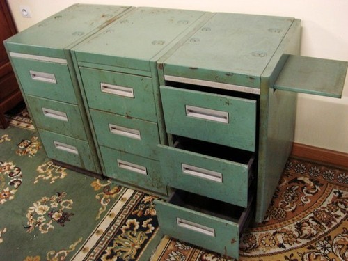 Ancien casier tole tiroirs 1 - tole, 3
