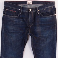 Hommes Tommy Hilfiger SCANTON SLIM Ajusté Straight Bleu Jeans W38 L36