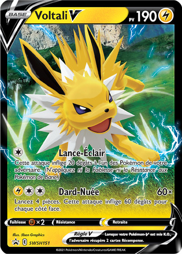 Carte pokémon voltali - carte, voltali-v