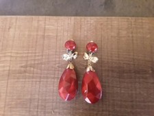 🐰 Boucle d'oreille à clips vintage rouge  ancien stock d'usine 1980