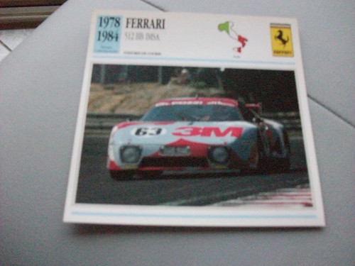 Carte fiche auto - fiche, ferrari